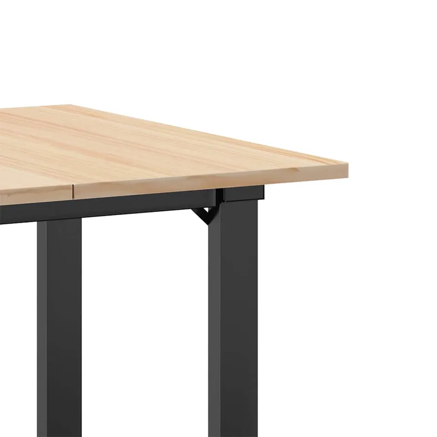 Table à manger cadre en O 70x70x75 cm bois de pin massif acier - 7