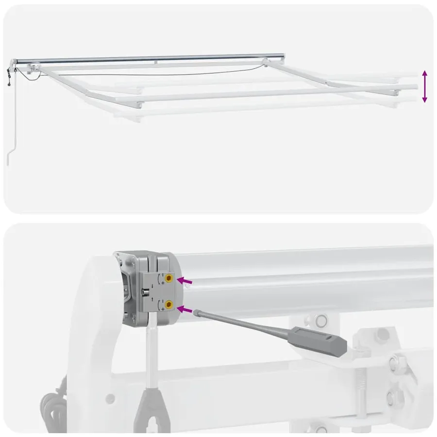 Auvent rétractable automatique avec LED bordeaux 300x250 cm - 15