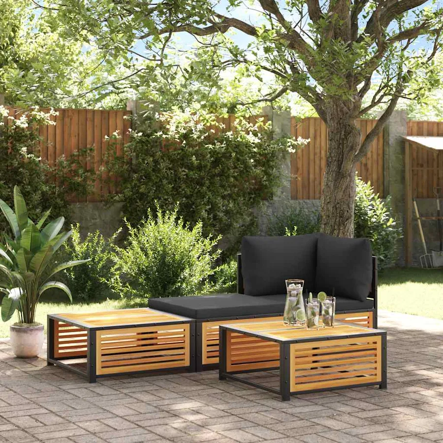 Table de jardin 68x68x30 cm bois massif d'acacia - 3