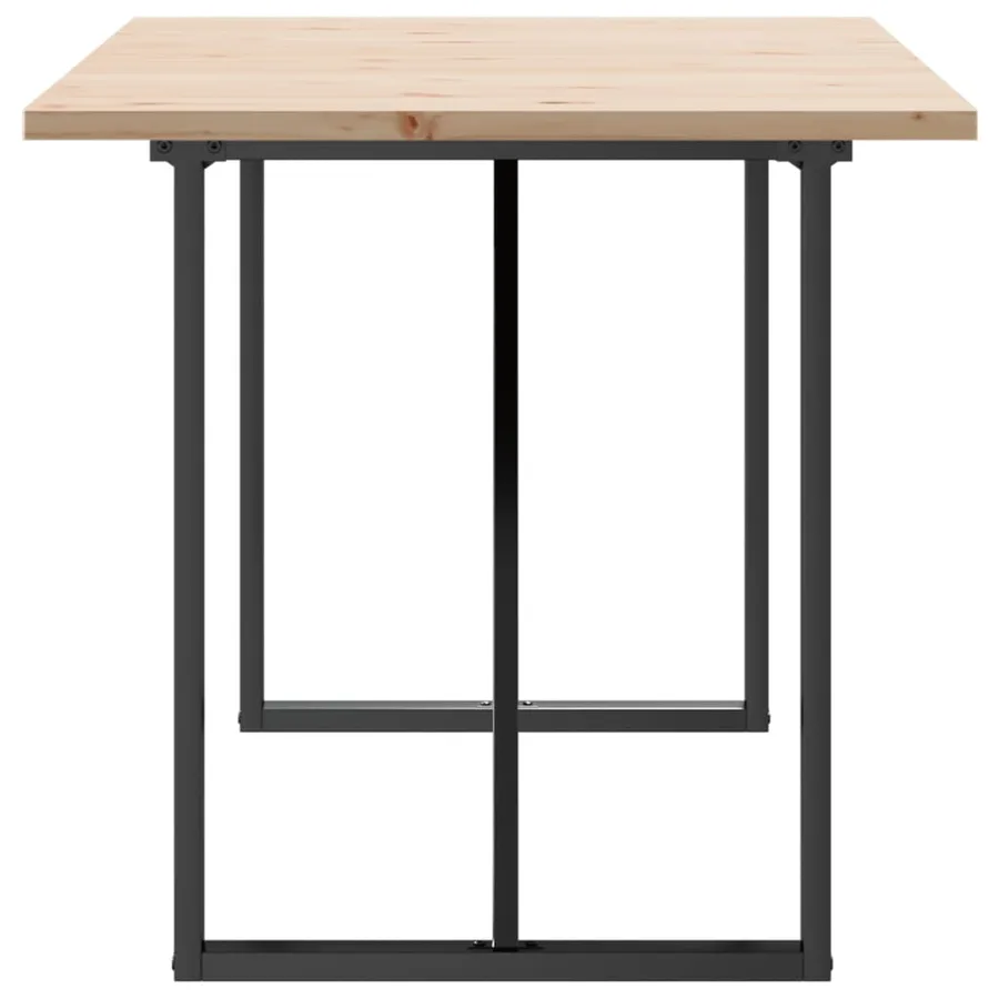 Table à manger cadre en O 160x80x75,5 cm bois pin massif acier - 5