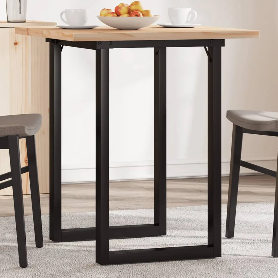 Table à manger cadre en O 60x60x75,5cm bois de pin massif acier