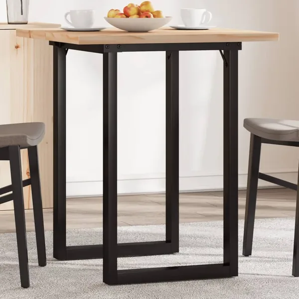 Table à manger cadre en O 60x60x75,5cm bois de pin massif acier