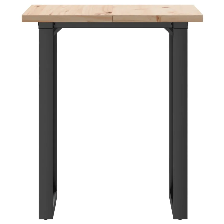 Table à manger cadre en O 60x60x75,5cm bois de pin massif acier - 4