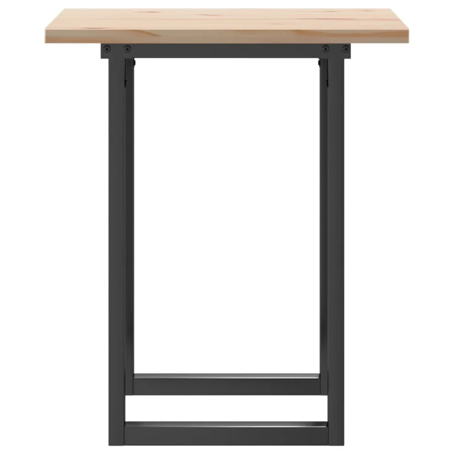 Table à manger cadre en O 60x60x75,5cm bois de pin massif acier - 5