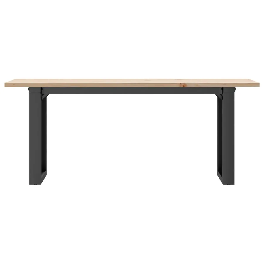 Table basse cadre en O 110x40x45 cm bois de pin massif et acier - 4