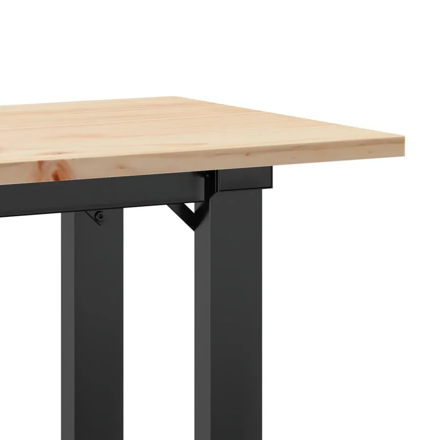 Table basse cadre en O 110x40x45 cm bois de pin massif et acier - 7