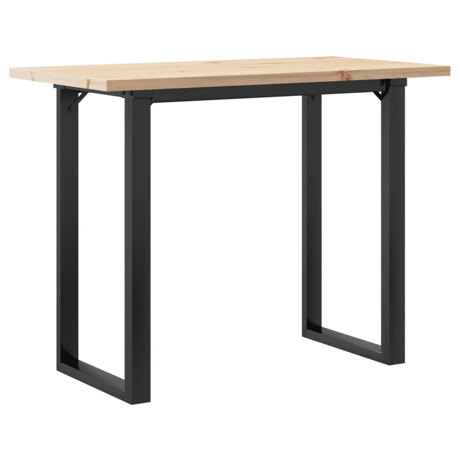Table à manger cadre en O 100x50x75,5 cm bois pin massif acier - 2