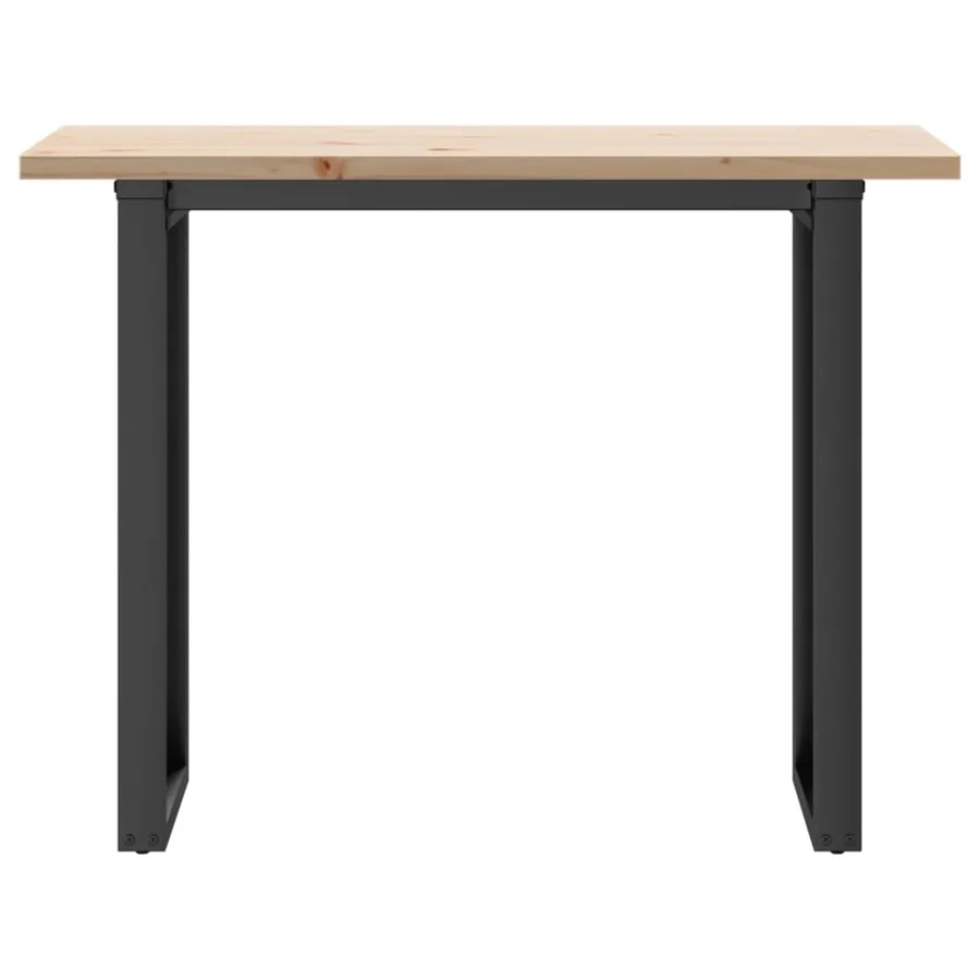 Table à manger cadre en O 100x50x75,5 cm bois pin massif acier - 4