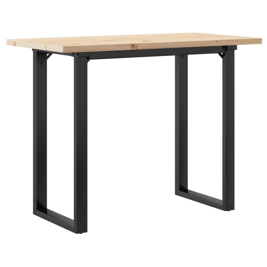 Table à manger cadre en O 100x50x75,5 cm bois pin massif acier - 6