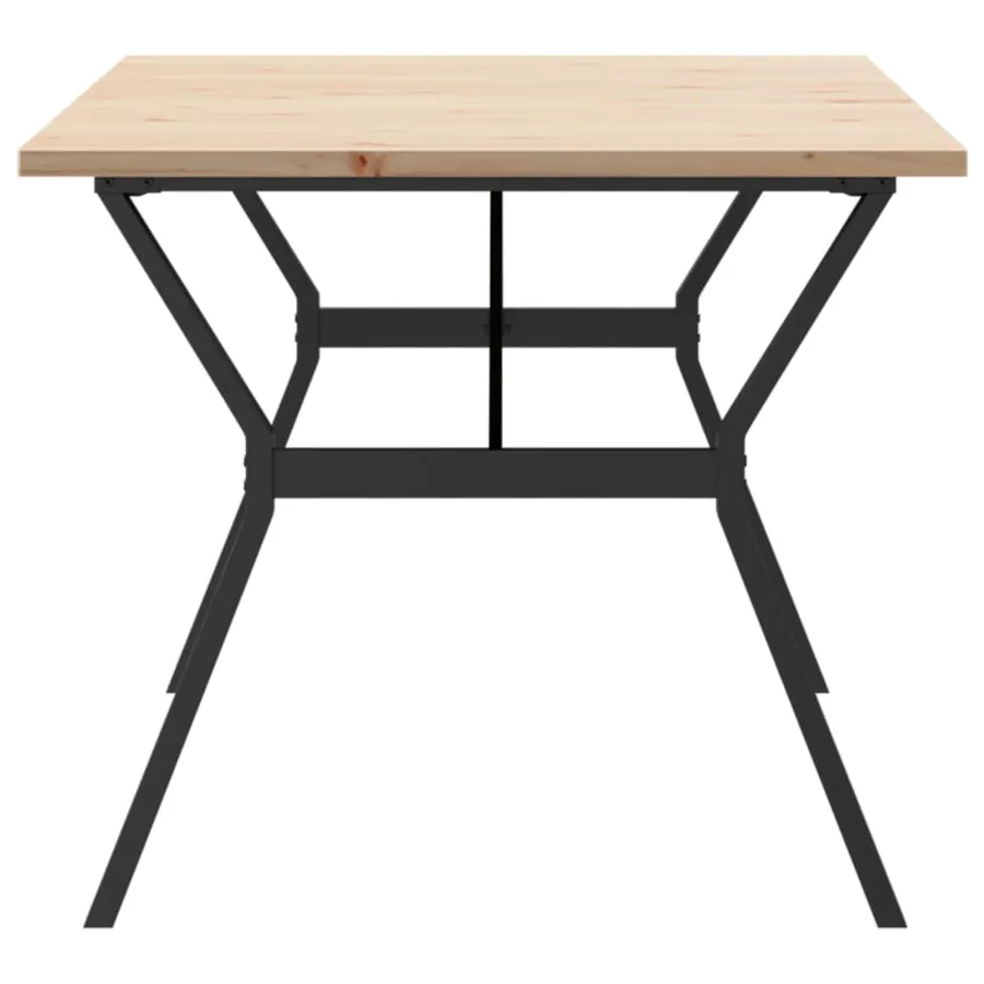 Table à manger cadre en Y 180x90x75,5 cm bois pin massif acier - 5