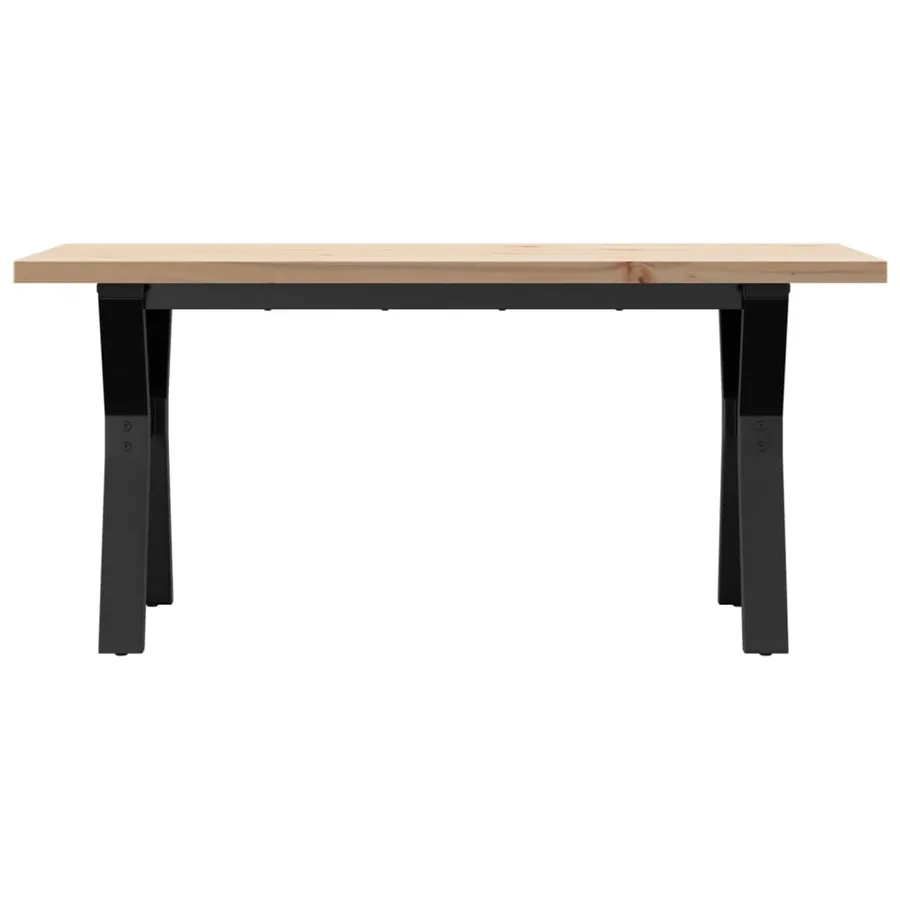 Table basse cadre en Y 100x50x45,5 cm bois de pin massif acier - 4