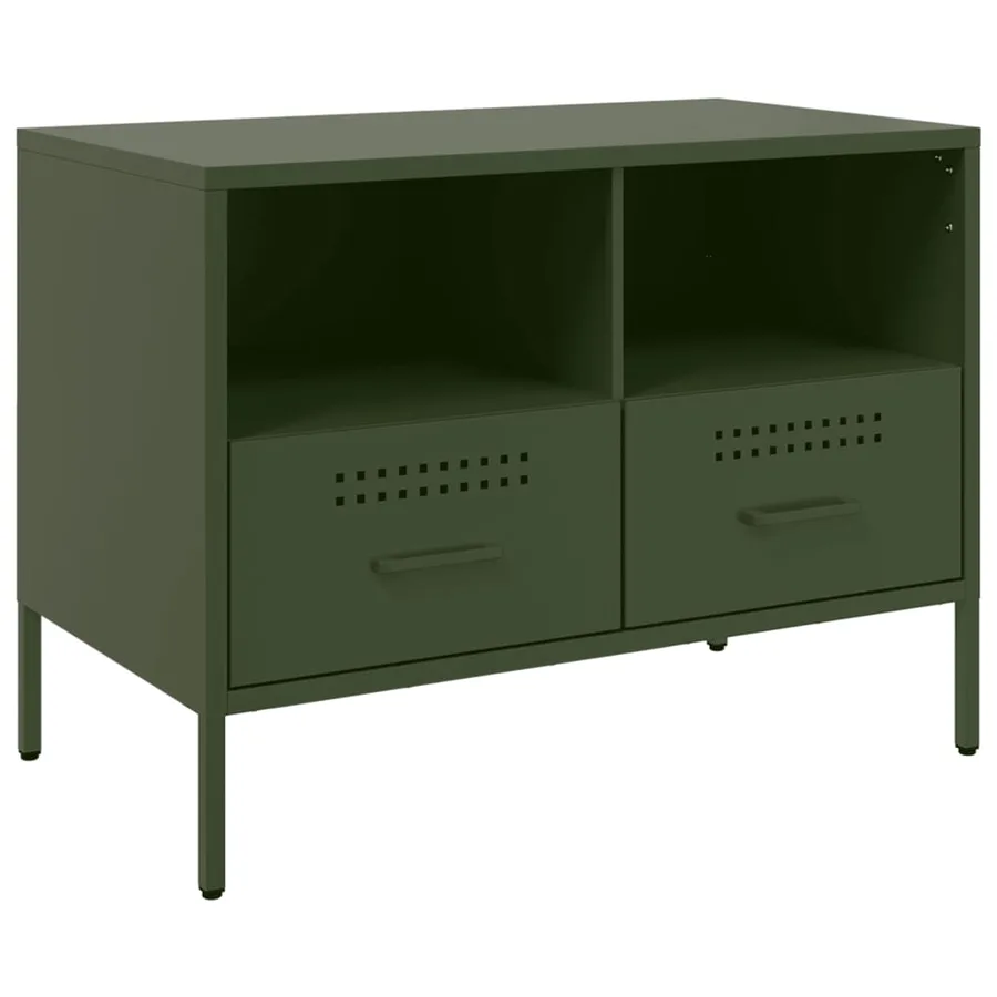 Meubles TV 2 pcs vert olive 68x39x50,5 cm acier - 6