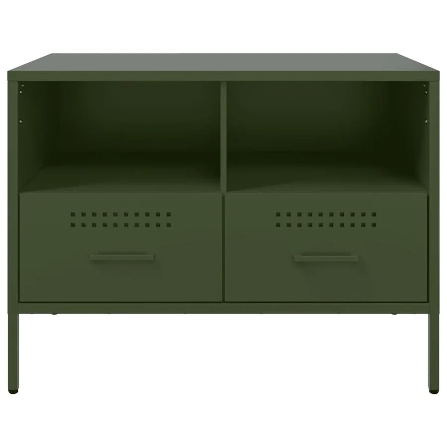 Meubles TV 2 pcs vert olive 68x39x50,5 cm acier - 7