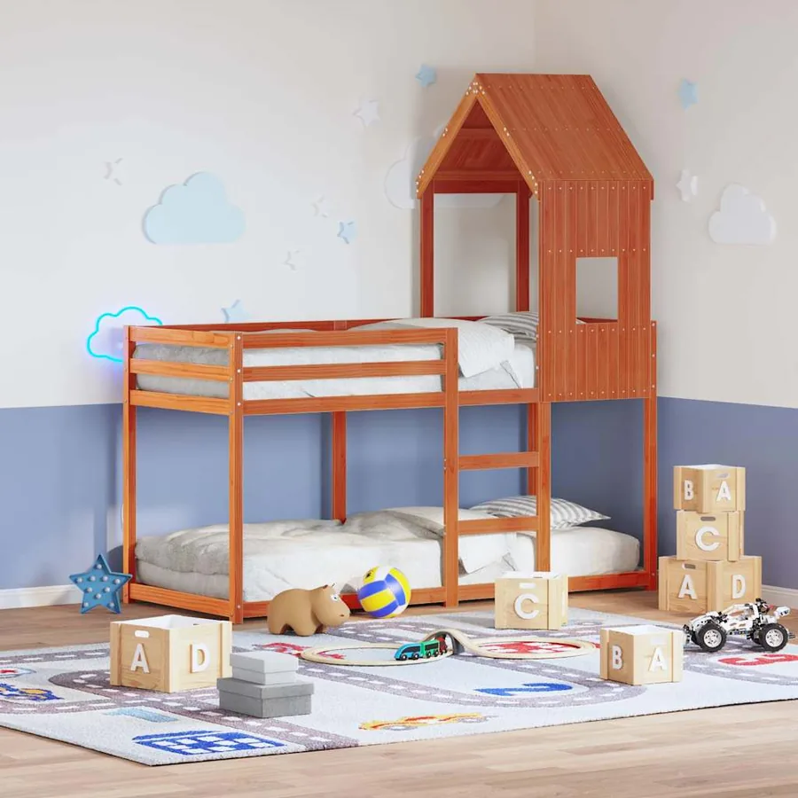 Toit de lit pour enfants 60x99x139,5 cm bois de pin massif