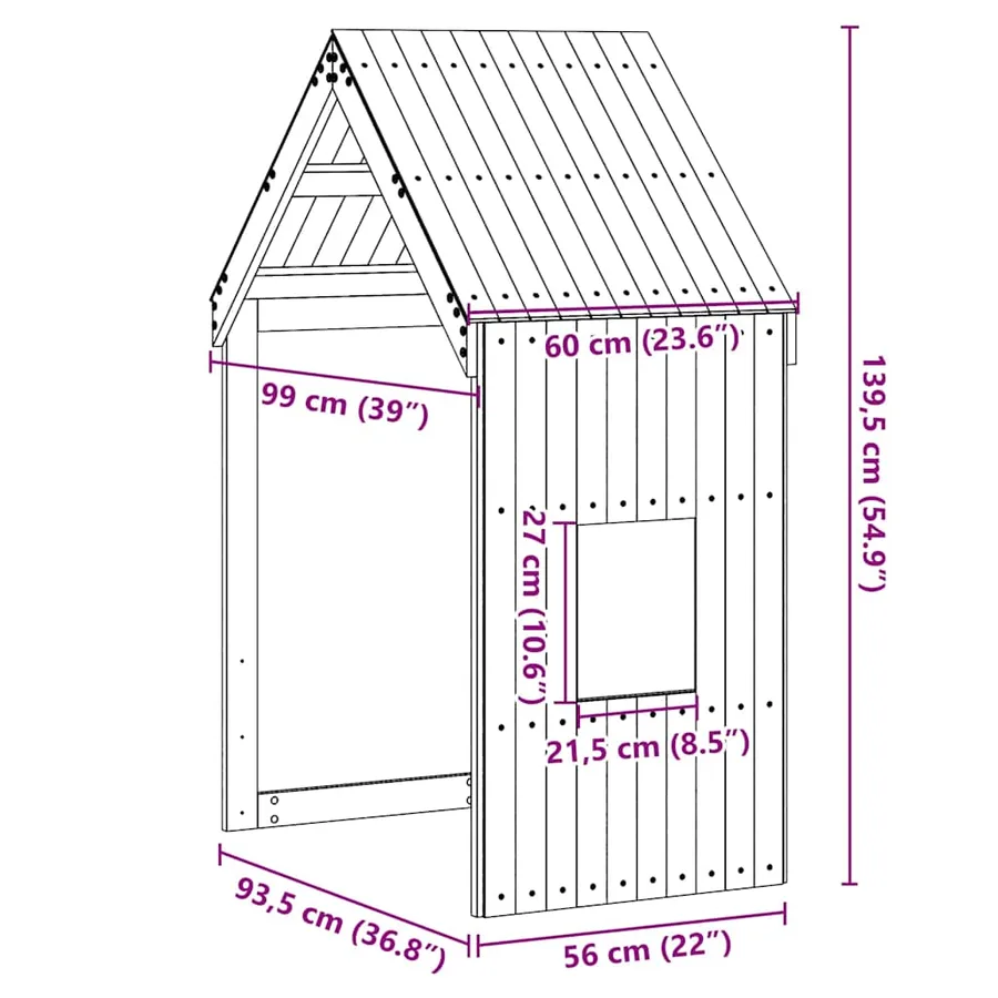 Toit de lit pour enfants 60x99x139,5 cm bois de pin massif - 9