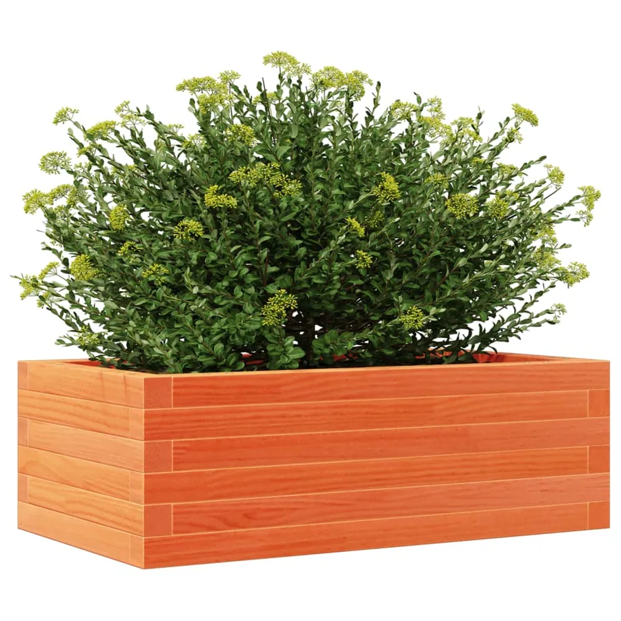 Jardinière cire marron 70x40x23 cm bois de pin massif - 4