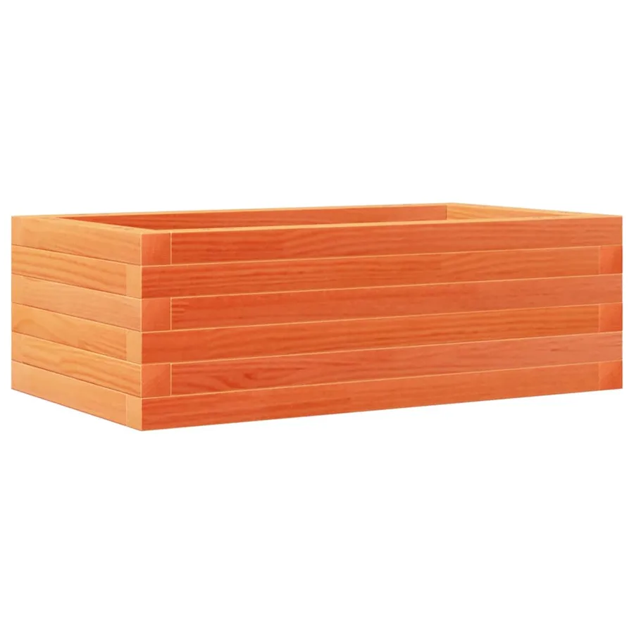 Jardinière cire marron 70x40x23 cm bois de pin massif - 7