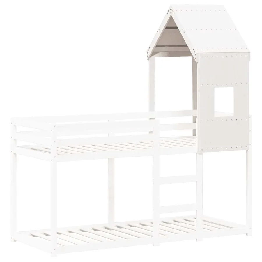 Toit de lit pour enfants blanc 60x89x134,5cm bois de pin massif - 3