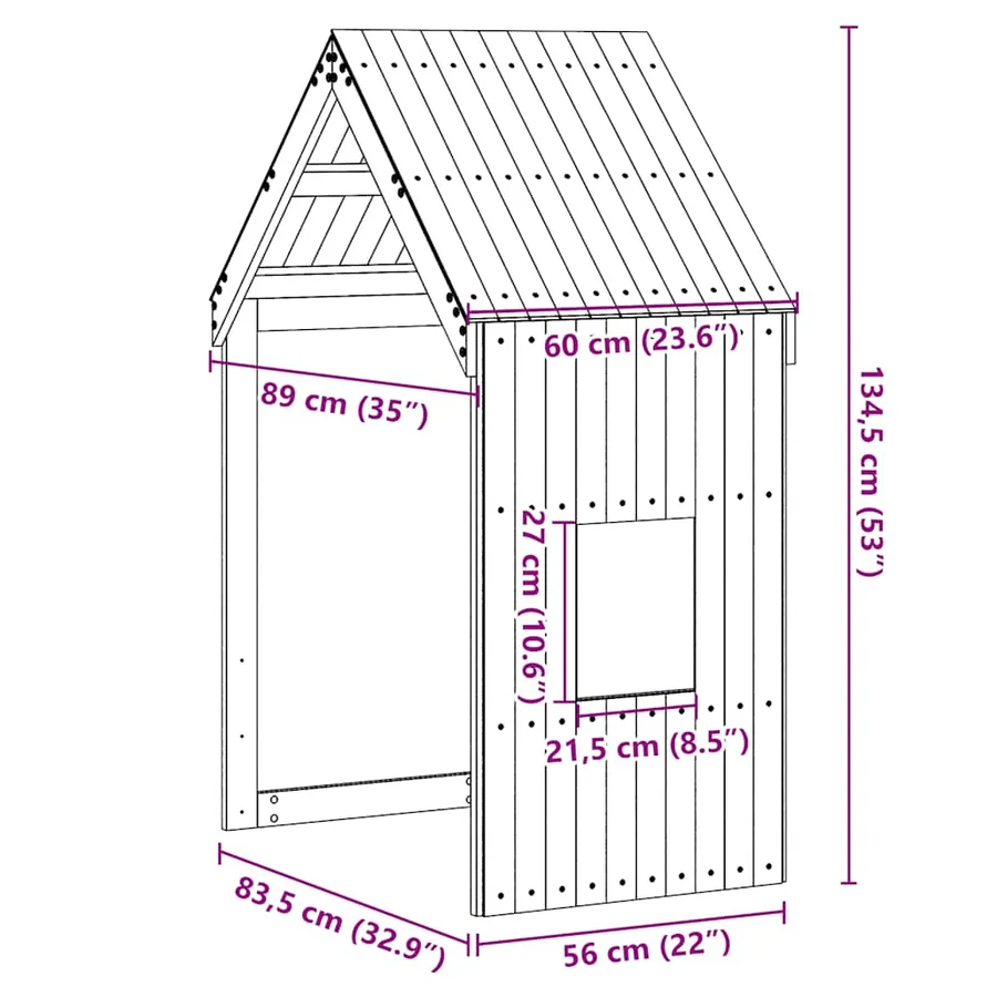 Toit de lit pour enfants blanc 60x89x134,5cm bois de pin massif - 9