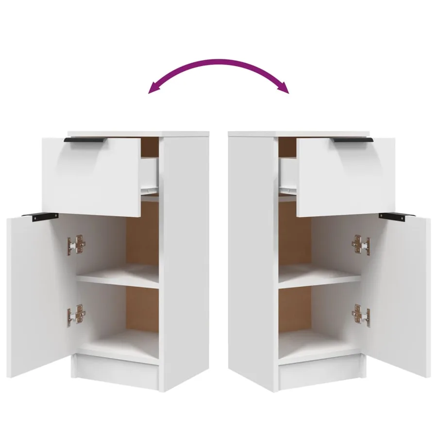 Buffets 2 pcs blanc 30x30x70 cm bois d'ingénierie - 10