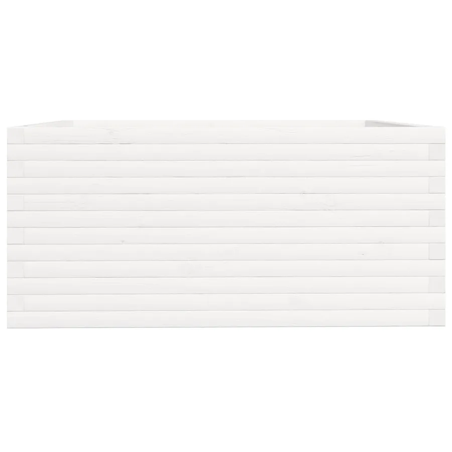 Jardinière blanc 100x100x49,5 cm bois de pin massif - 6