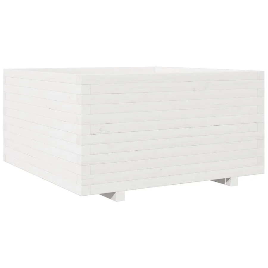 Jardinière blanc 90x90x49,5 cm bois de pin massif - 2