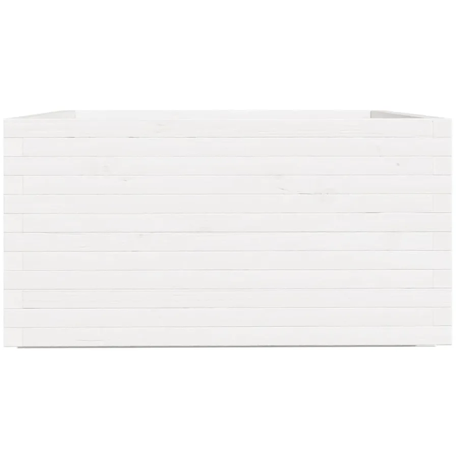 Jardinière blanc 90x90x49,5 cm bois de pin massif - 6