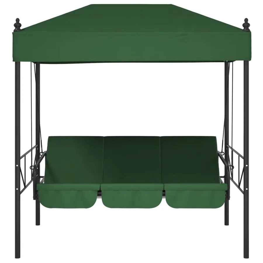 Balancelle de jardin avec auvent vert acier - 5