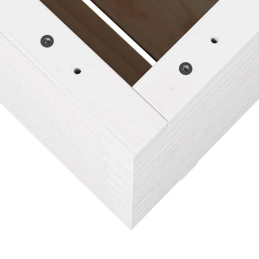 Jardinière blanc 60x60x72,5 cm bois de pin massif - 8