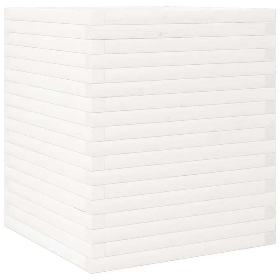 Jardinière blanc 60x60x68,5 cm bois de pin massif - 2