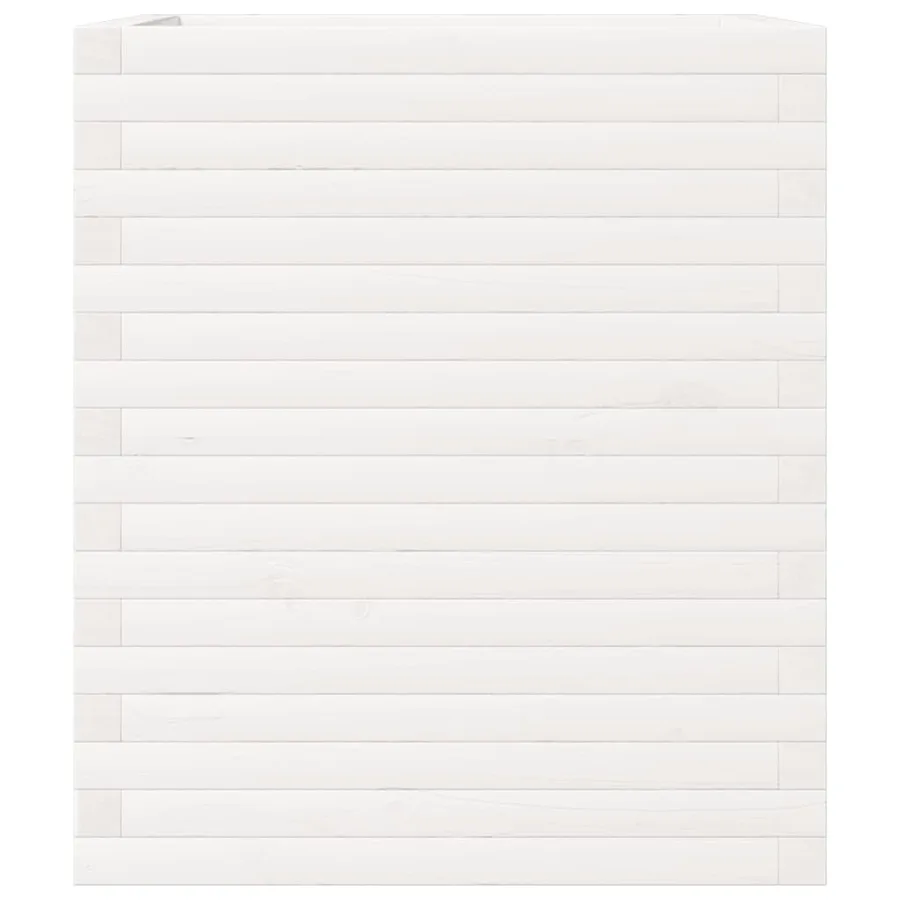 Jardinière blanc 60x60x68,5 cm bois de pin massif - 5