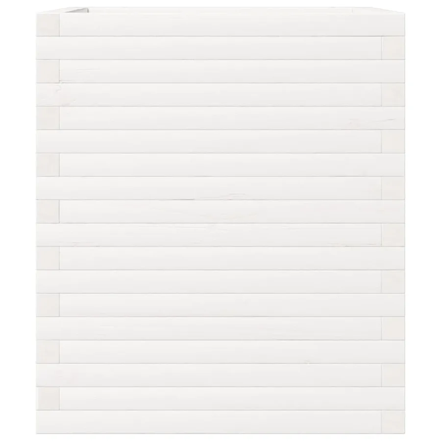Jardinière blanc 60x60x68,5 cm bois de pin massif - 6