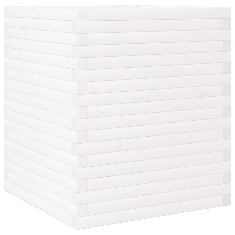 Jardinière blanc 60x60x68,5 cm bois de pin massif - 7