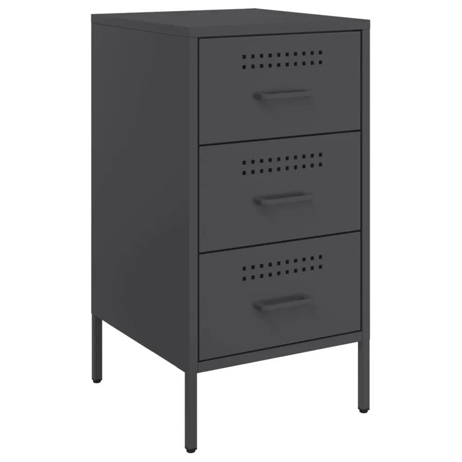 Tables de chevet 2 pcs noir 36x39x68 cm acier - 5