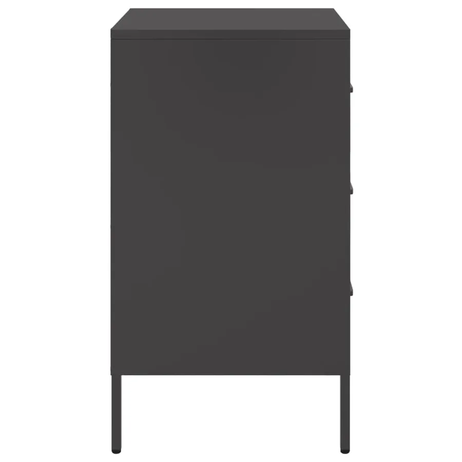 Tables de chevet 2 pcs noir 36x39x68 cm acier - 7