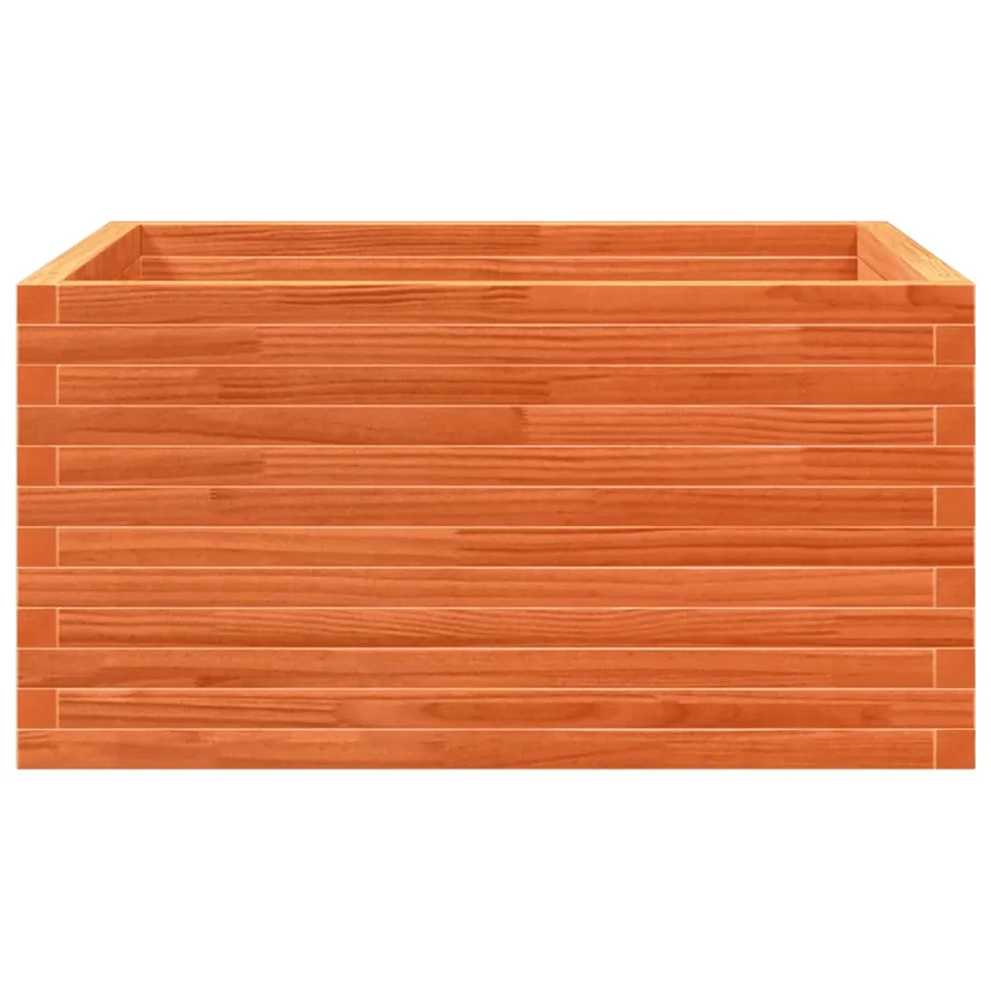 Jardinière cire marron 90x90x46 cm bois de pin massif - 6