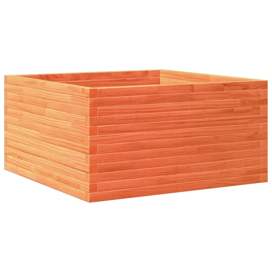 Jardinière cire marron 90x90x46 cm bois de pin massif - 7