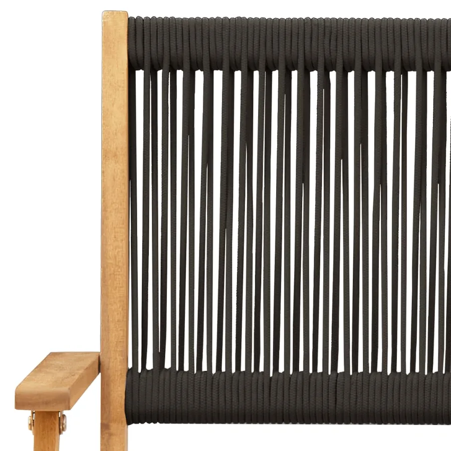 Chaises de jardin pliantes lot de 8 noir bois d'acacia massif - 9
