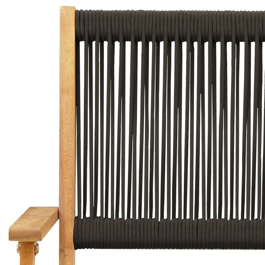 Chaises de jardin pliantes lot de 4 noir bois d'acacia massif - 9
