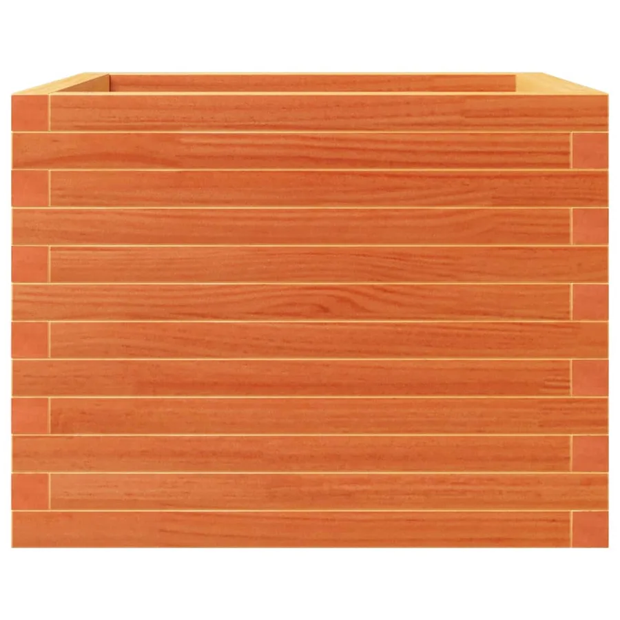Jardinière cire marron 60x60x46 cm bois de pin massif - 5