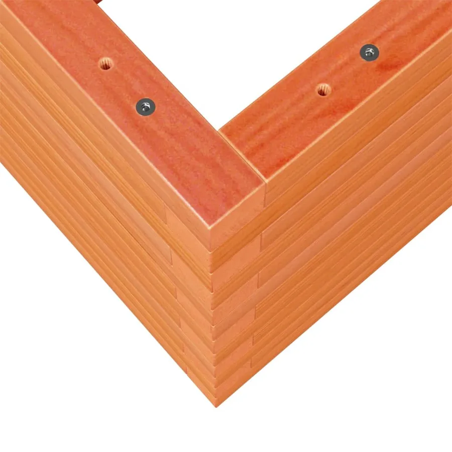 Jardinière cire marron 60x60x46 cm bois de pin massif - 8
