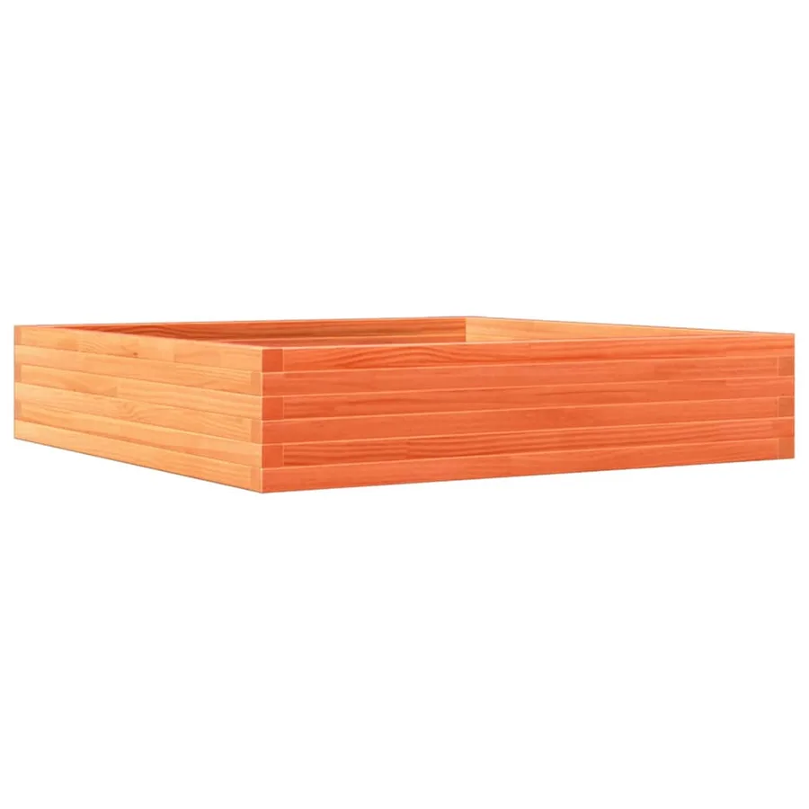 Jardinière cire marron 110x110x23 cm bois de pin massif - 2