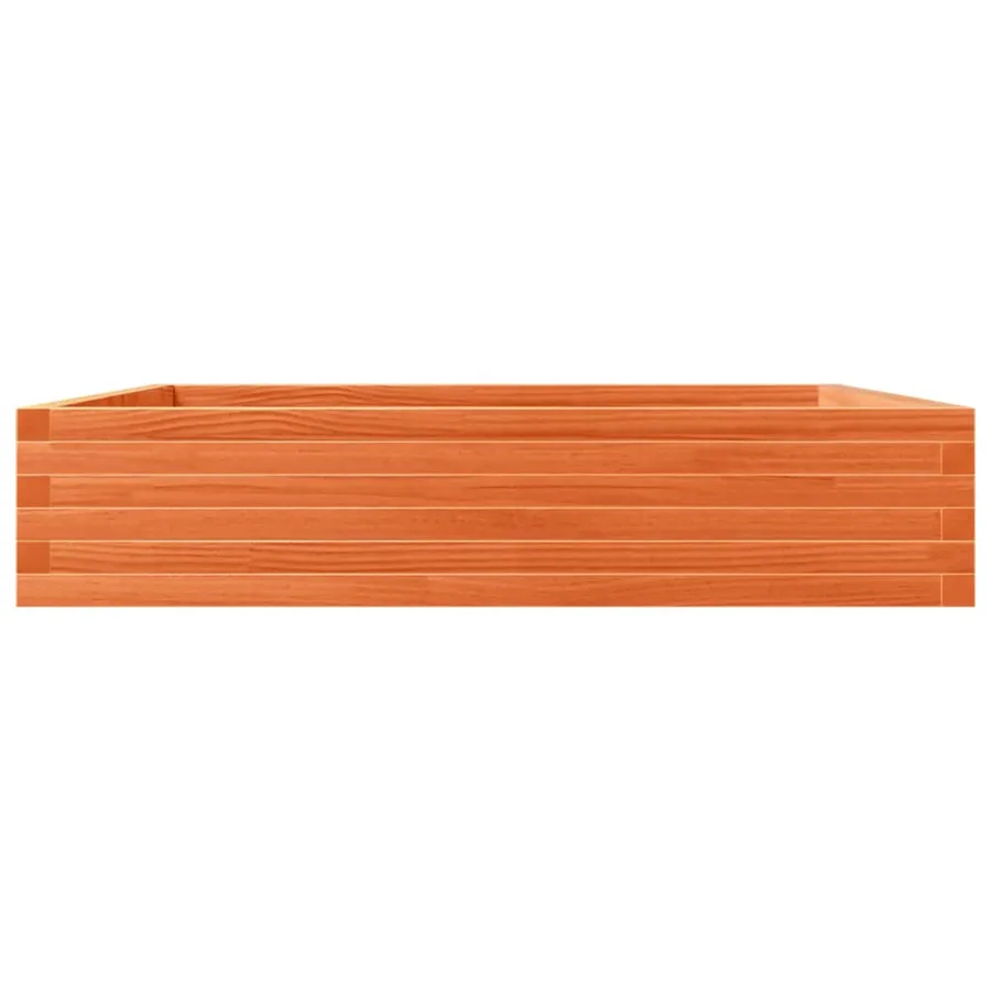 Jardinière cire marron 110x110x23 cm bois de pin massif - 6