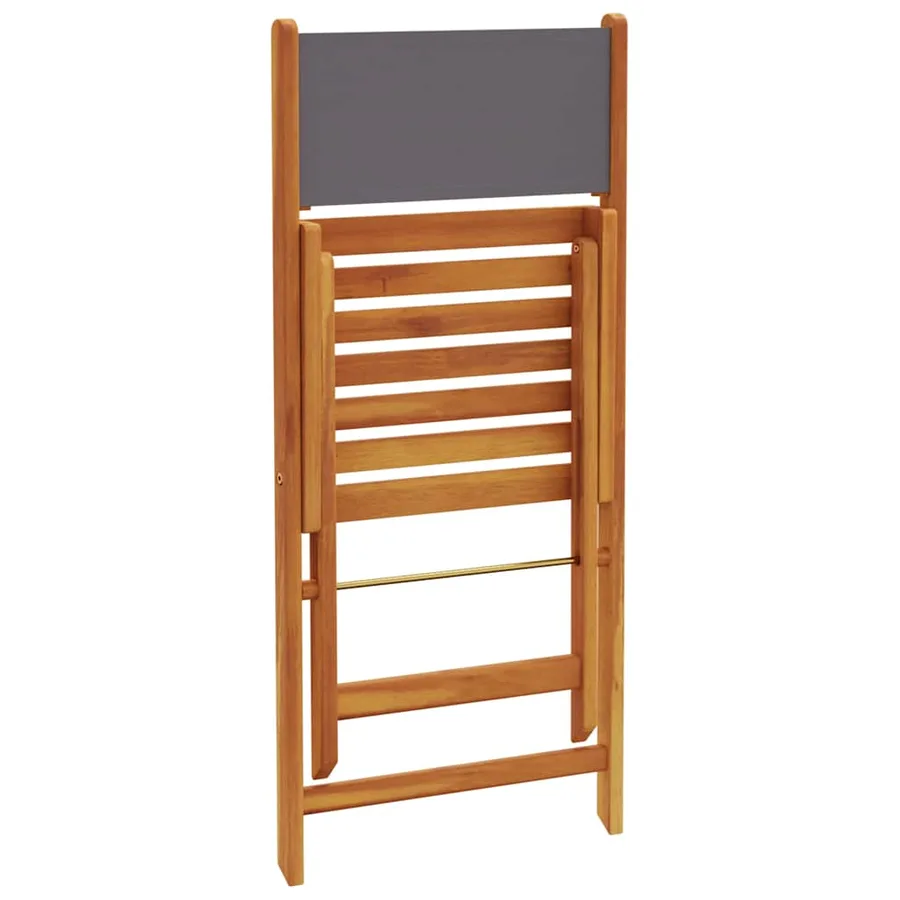 Chaises de jardin pliantes lot de 6 tissu et bois massif - 7