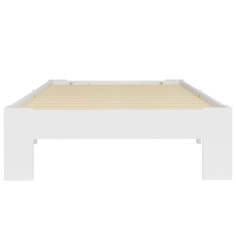Cadre de lit sans matelas blanc bois de pin massif 90x200 cm - 4