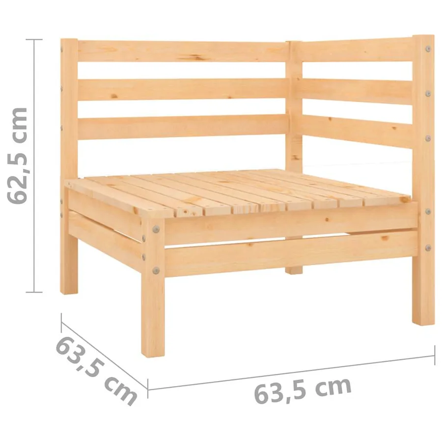 Salon de jardin 3 pcs Bois de pin massif - 16