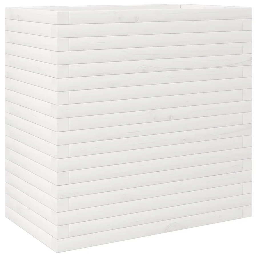 Jardinière blanc 70x40x68,5 cm bois de pin massif - 2