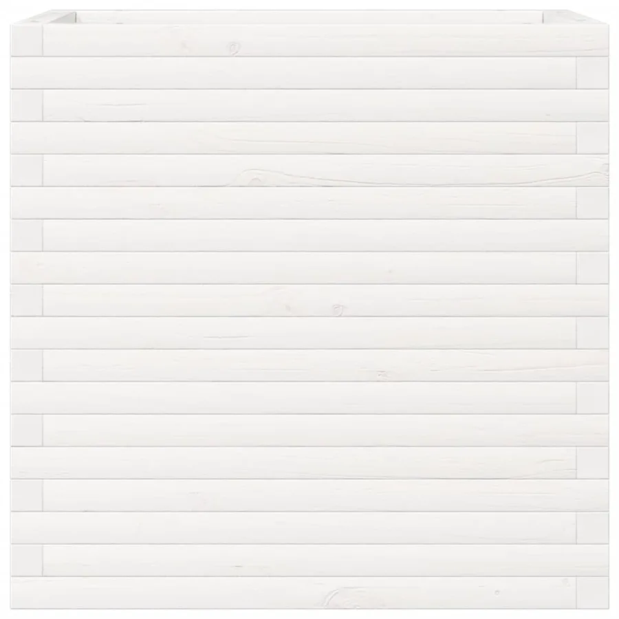 Jardinière blanc 70x40x68,5 cm bois de pin massif - 5