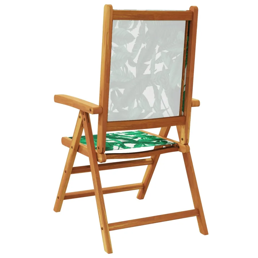 Chaises inclinables de jardin lot de 4 vert tissu bois massif - 6