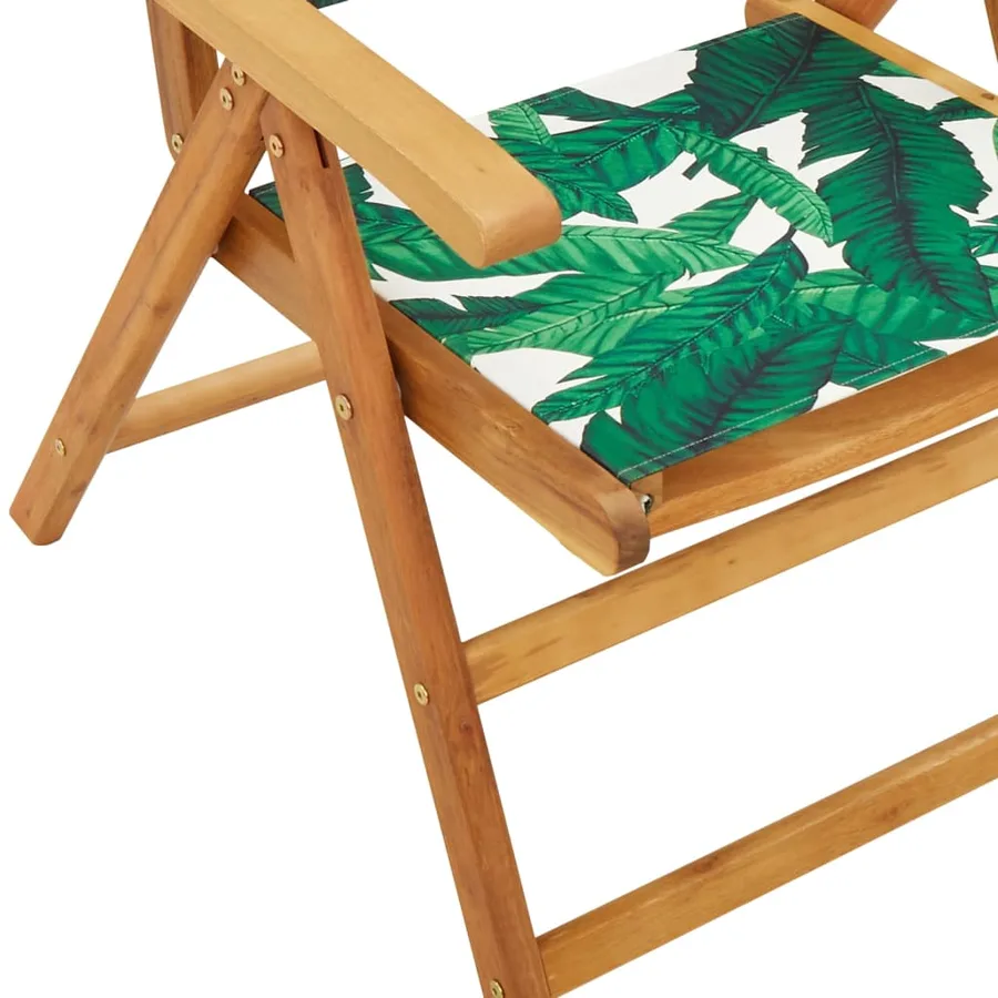 Chaises inclinables de jardin lot de 4 vert tissu bois massif - 8